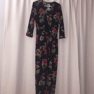Back floral tie waist jumpsuit from Zara